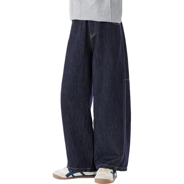 左西弯刀软牛仔裤 复古不易掉色 不易变形 宽松耐磨百搭裤子 儿童款