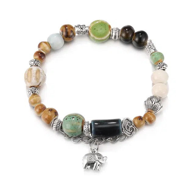 珂里 国潮小象新中式街头复古风设计感百搭个性无性别款 琉璃 手串 男女同款情侣款