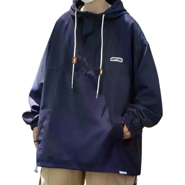 地界二 日系工装港风复古潮牌高街连帽复古潮牌高街常规宽松夹克外套 男款