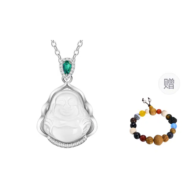 恋朵 时尚新中式 佛公 本命佛 高级感纯银锁骨链 #好运 玉髓 项链 女款