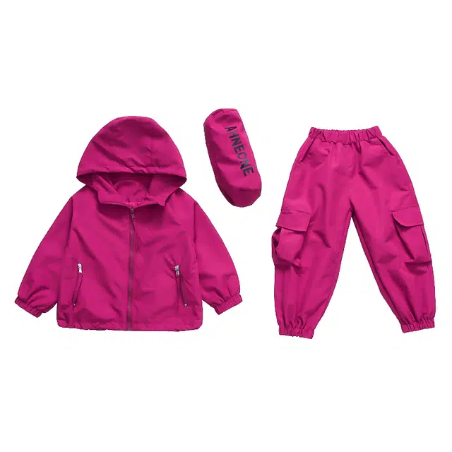 蓝彩何休闲运动套装 潮牌女童连帽挎包季韩版两件套洋气网红童装潮