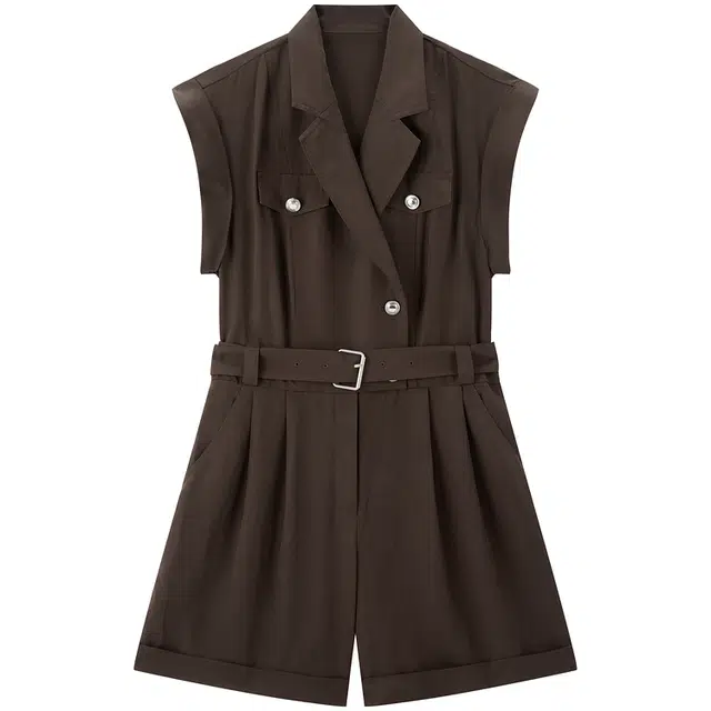 太平鸟 时尚宽松百搭复古莱赛尔连体短裤 女款