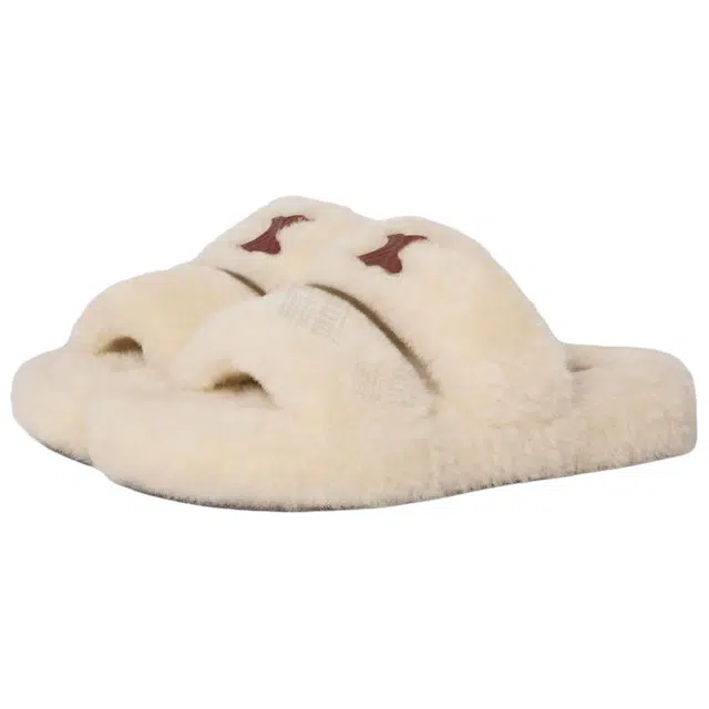 CELINE Fur Slides Triomphe