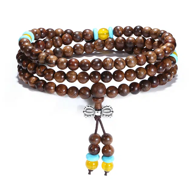 【官方已过香】 普陀山文创 新中式福气满满吉祥如意转运珠时来运转简约复古国风多圈多幸运文玩#好运 花梨木 木作手串 男女同款情侣款