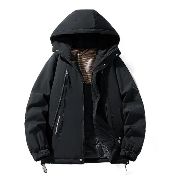 太子龍 大码工装连帽加厚潮流保暖青年秋冬季夹克外套 男女同款