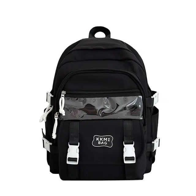 草丛喵喵喵 韩系简约百搭学院风 尼龙 双肩包 女款 多色