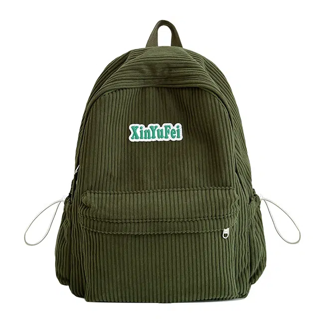 蔻蒂熊 学院风休闲背包大容量初高中学生书包简约字母个性旅行设计复古潮流 涤纶 双肩包 常规 青少年 棕色/白色/灰色/绿色/黑色