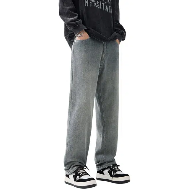 潮人榜 美式高街星空纹复古设计感长裤子春秋季潮流百搭通勤户外青年显高显瘦潮牌牛仔裤 男女同款