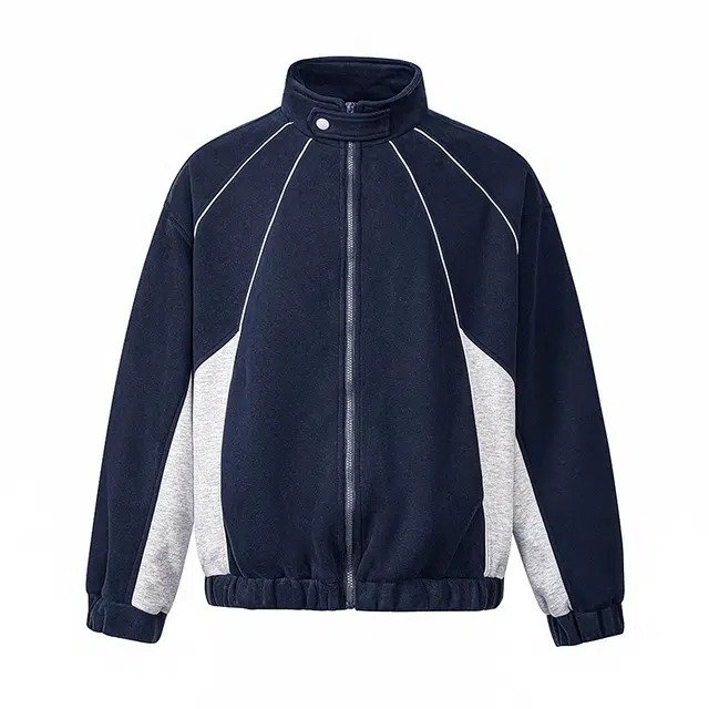 欧路得 重磅解构拼接潮牌美式立领宽松夹克外套 男款