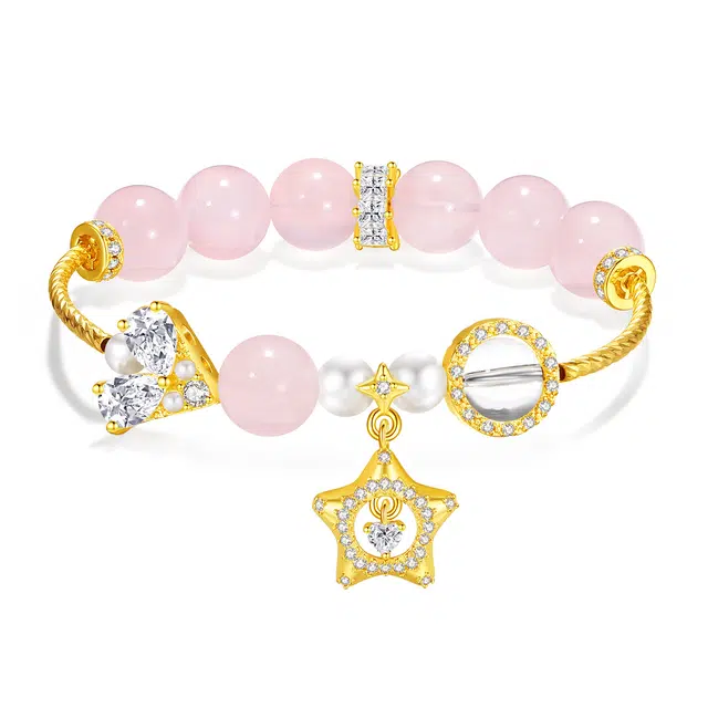 【普陀山官方已过香】 普陀山文创 显白气质高级感新中式小清新甜美怦然心动优雅好运 粉水晶 手串 男女同款情侣款