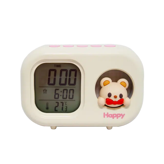 三木 闹钟夜灯多功能可爱闹钟创意学生 石英机芯 闹钟 男女同款