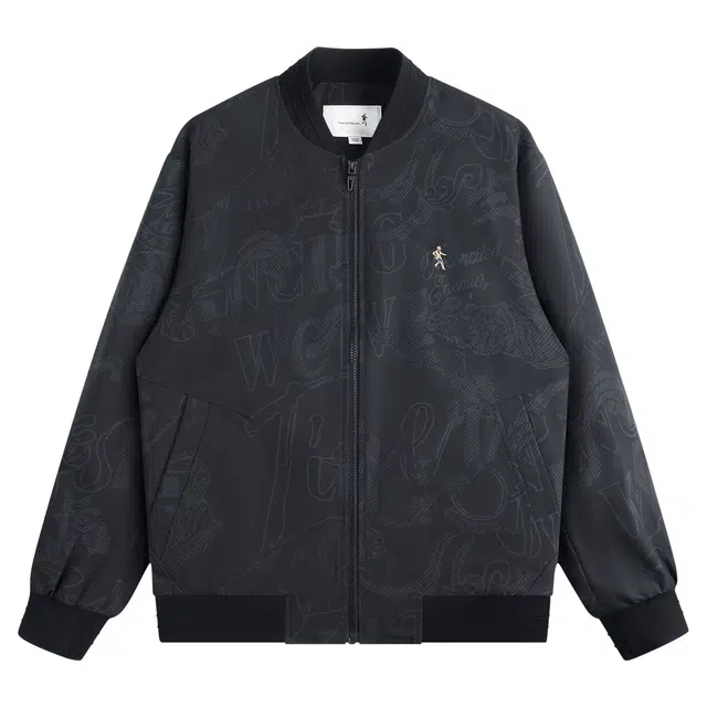 与狼共舞 潮流高街风暗纹印花时尚休闲百搭精致刺绣抗皱防风棒球领夹克外套 男款