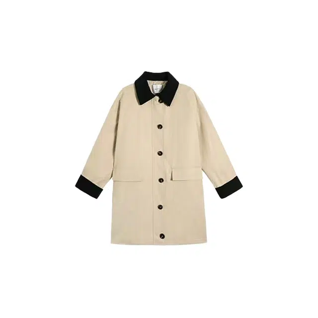 敲模女孩 学院风拼接韩系休闲复古港风宽松长袖夹克 女款