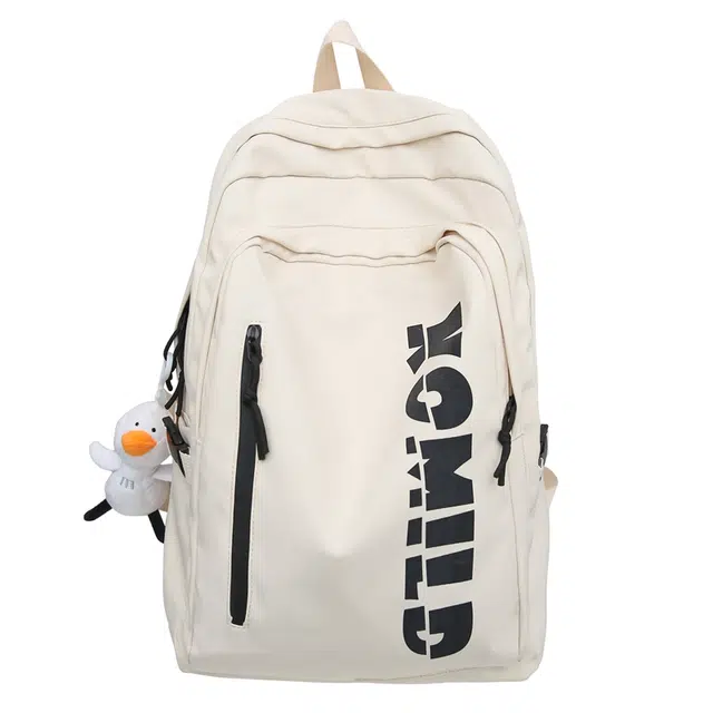 蔻蒂熊 复古日系工装女小众设计感校园学生书包男大容量电脑背包潮 尼龙布 双肩包 常规 青少年 白色/灰色/黑色/绿色/蓝色