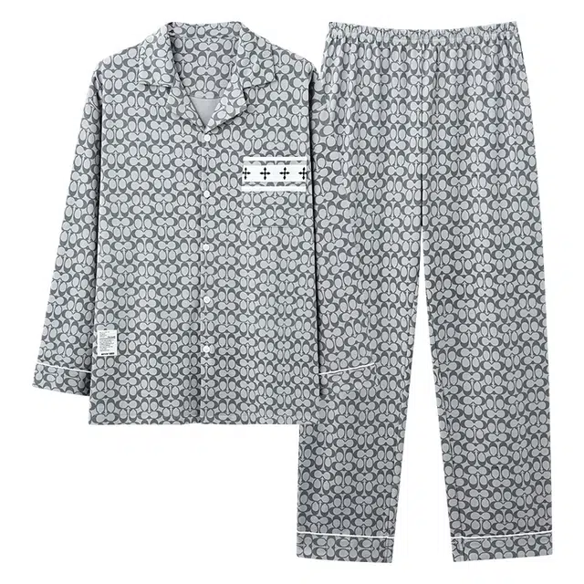 俏霓桐 春秋款日系时尚个性潮流青少年舒适百搭简约纯棉亲肤长袖长裤家居服可外穿睡衣套装 男款