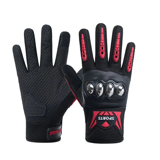 雅鹿优选 越野摩托车防摔防滑耐磨透气赛车机车可触屏减震 聚酯纤维 手套 男款