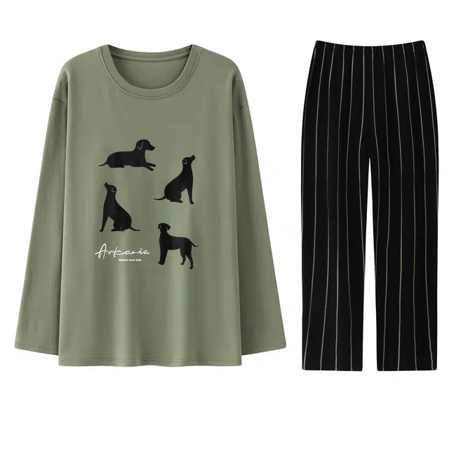 俏霓桐 简约舒适可外穿宽松家居服睡衣套装 男款