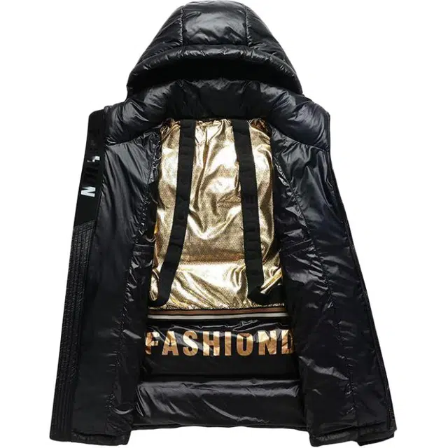 雅鹿 连帽可脱卸加厚纯色休闲风面包羽绒服 男款