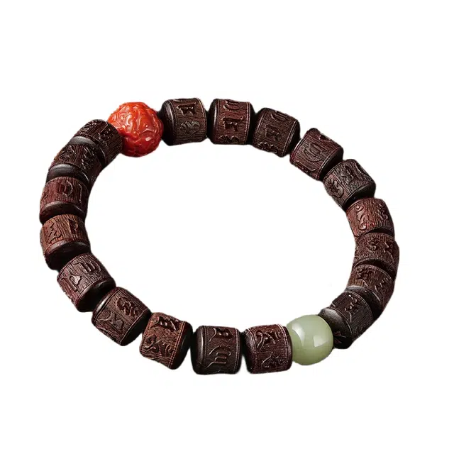 宣华意 招财貔貅 新中式高端时尚简约典雅复古个性 六字真言 文玩佛珠念珠 吉祥如意 日进斗金#好运 紫檀属 手串 男女同款情侣款