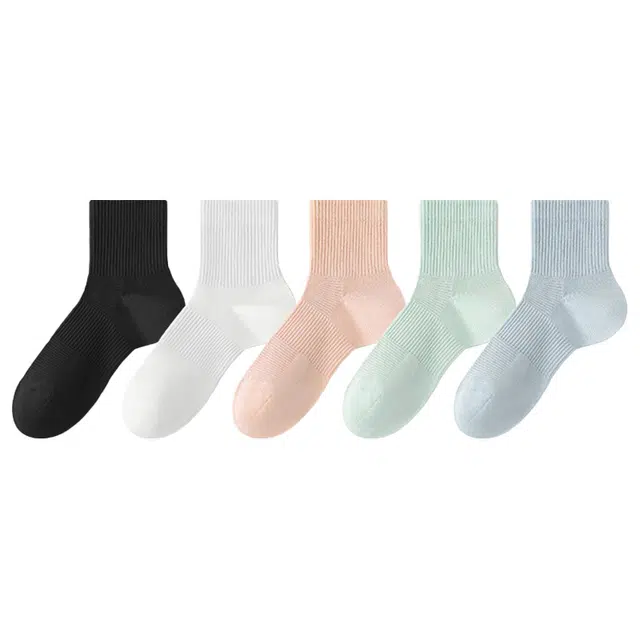 莫代尔 简约舒适透气时尚百搭吸汗排湿柔软短袜 女款