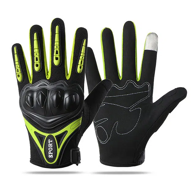 雅鹿优选 赛车装备可触屏透气防滑减震抗冲击防护轻量机车 皮革 手套 男款