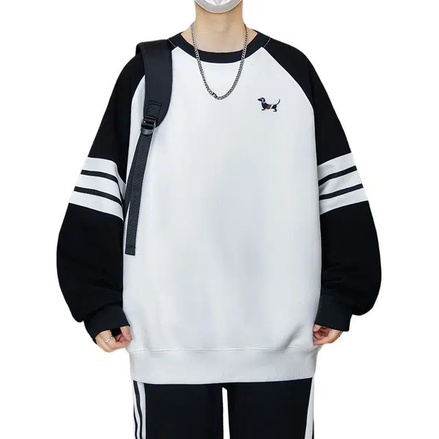 太子龍 圆领插肩宽松舒适百搭长袖卫衣 男女同款