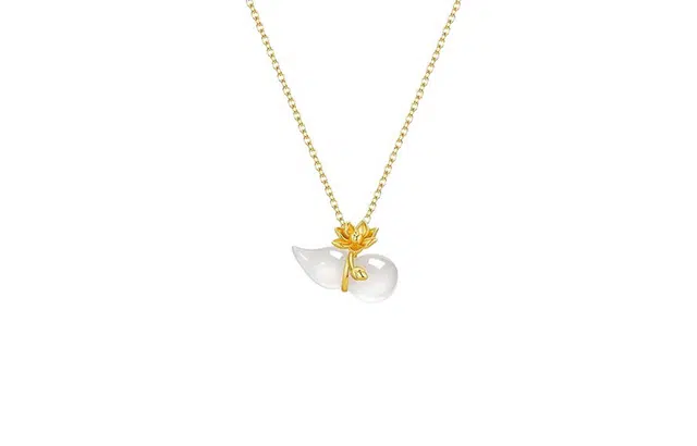 好银坊 福禄吊坠葫芦轻奢小众高级感百塔礼物#好运 玉髓 项链 女款