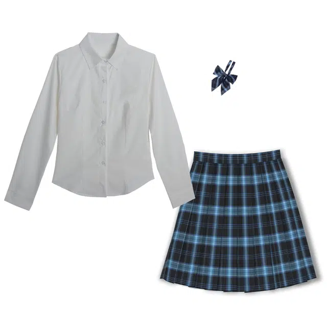 兔半眠 学院风甜酷长袖衬衫格子半身裙制服 女款