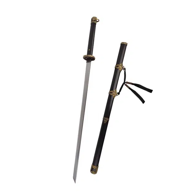 天字号 紫辉唐横刀 黄铜装饰百炼花纹钢刀身花梨木鞘刀剑 其他静态模型