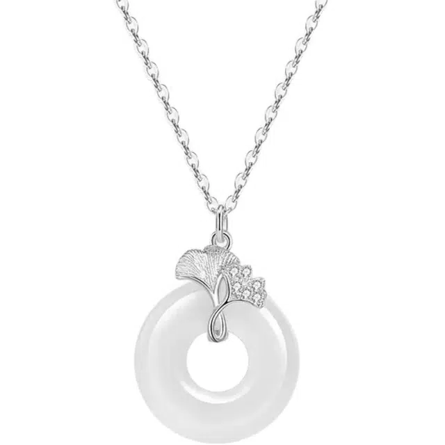 好银坊 平安扣轻奢小众吊坠#好运 玉髓 项链 女款