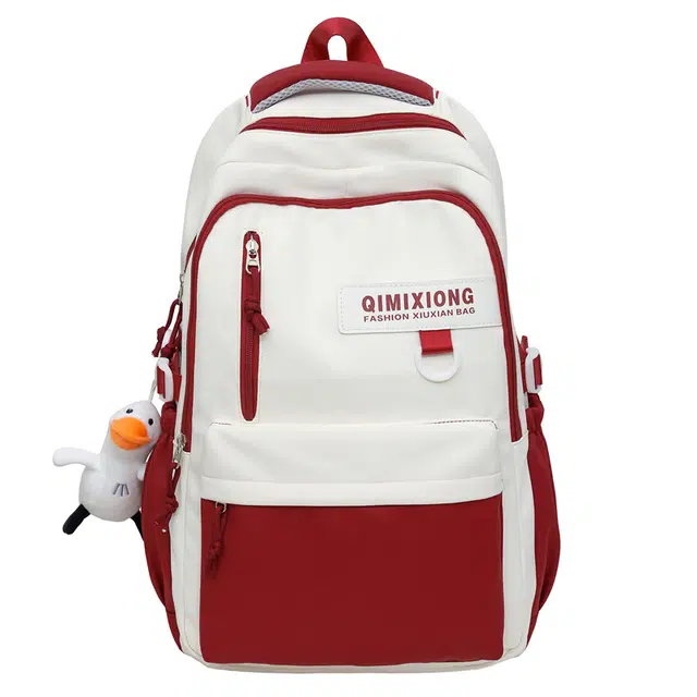 蔻蒂熊 日系学院风少女书包女韩版高中初中生大容量旅行背包男 尼龙布 双肩包 常规 青少年 黑色/红色/绿色/蓝色/棕色