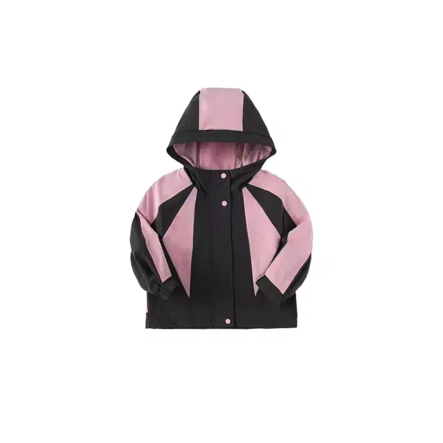 敲模女孩 甜酷风高街撞色工装宽松休闲连帽夹克外套 女款