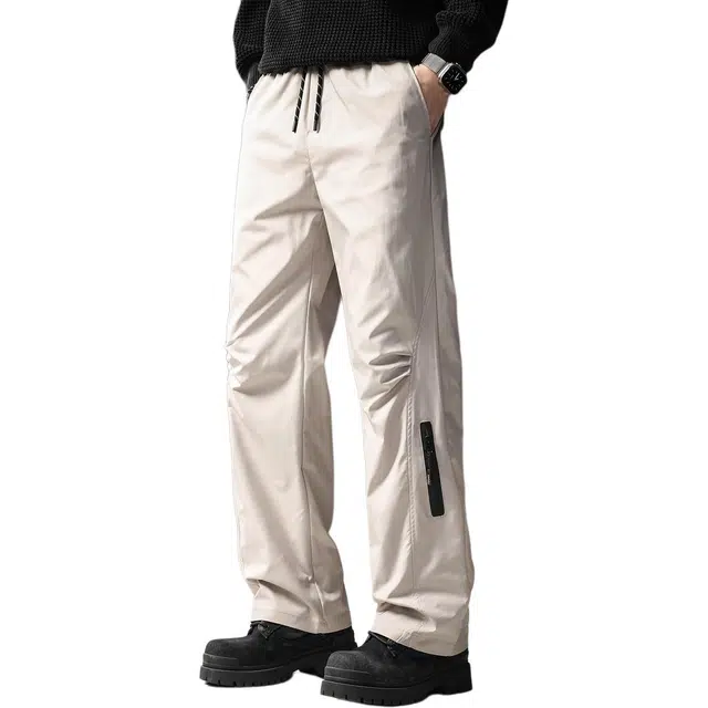 贵色 美式潮牌百搭机能日常出行穿搭褶皱设计宽松阔腿休闲裤 男女同款