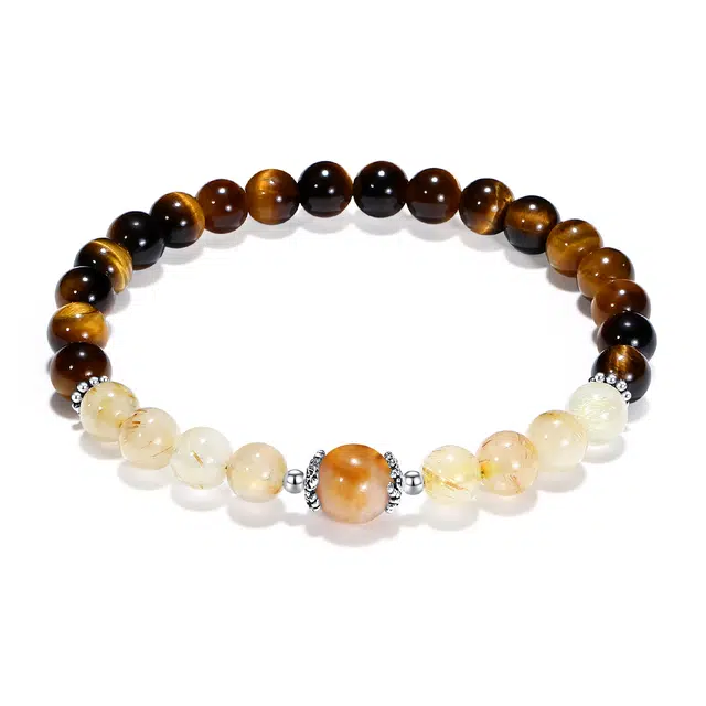 【普陀山官方已过香】 普陀山文创 人间富贵花新中式金玉满堂转运纳宝发晶吸金暴富富贵吉祥发大财#好运 虎眼石 玉石手串 男女同款情侣款