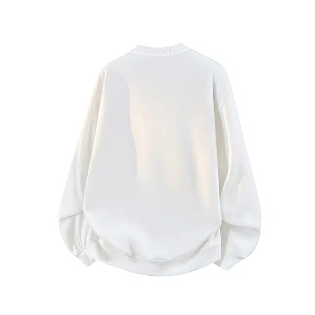 一碗士多 纯色基础款美式复古户外通勤日常百搭舒适透气亲肤宽松内搭上衣简约多色可选高街潮牌学院风圆领微弹套头落肩长袖卫衣 男女同款