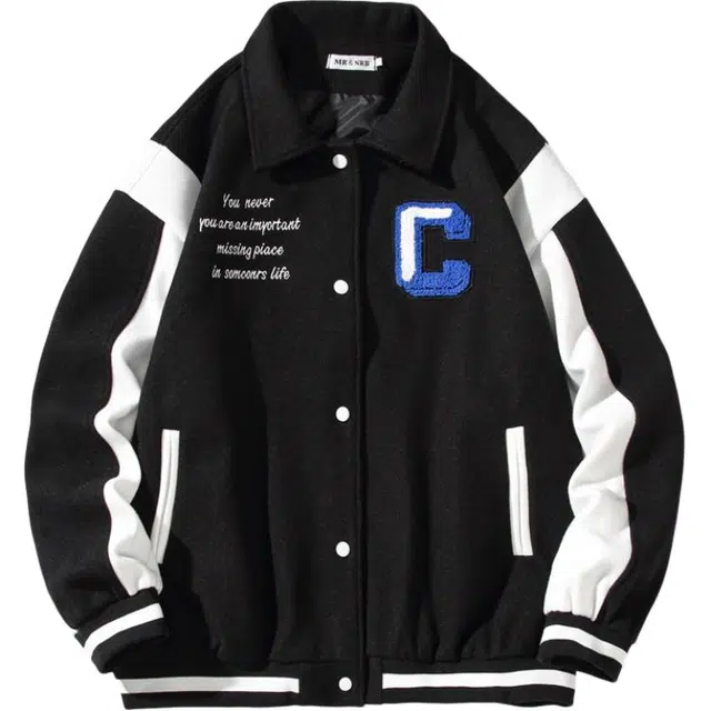 太子龍 港风宽松拼色休闲青少年中学生百搭潮流帅气夹克外套 男女同款