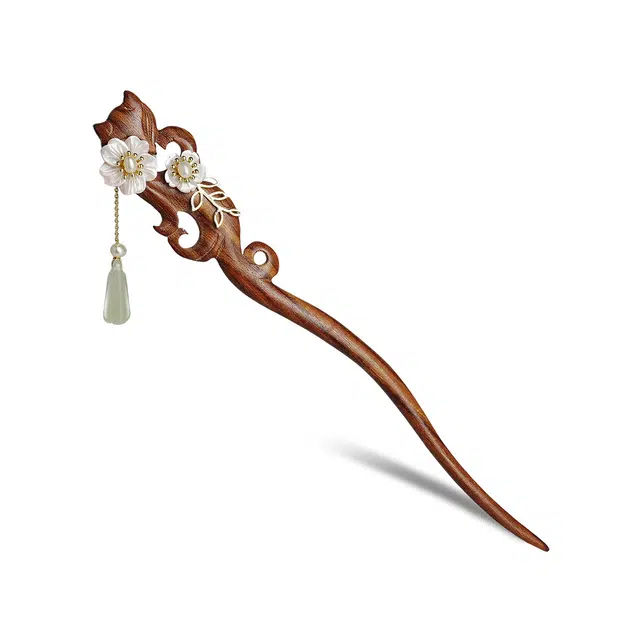 【以东方木韵礼献臻情】 凤凰涅磐 新中式红檀簪子 双面灵狐造型古风流苏步摇 小众高级感手工雕刻原创设计#好运 檀木 发簪 女款