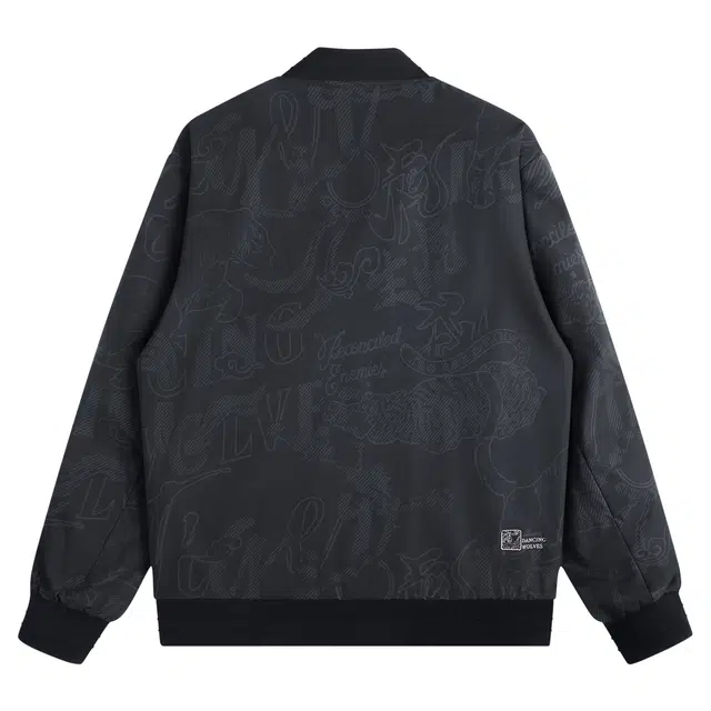 与狼共舞 潮流高街风暗纹印花时尚休闲百搭精致刺绣抗皱防风棒球领夹克外套 男款