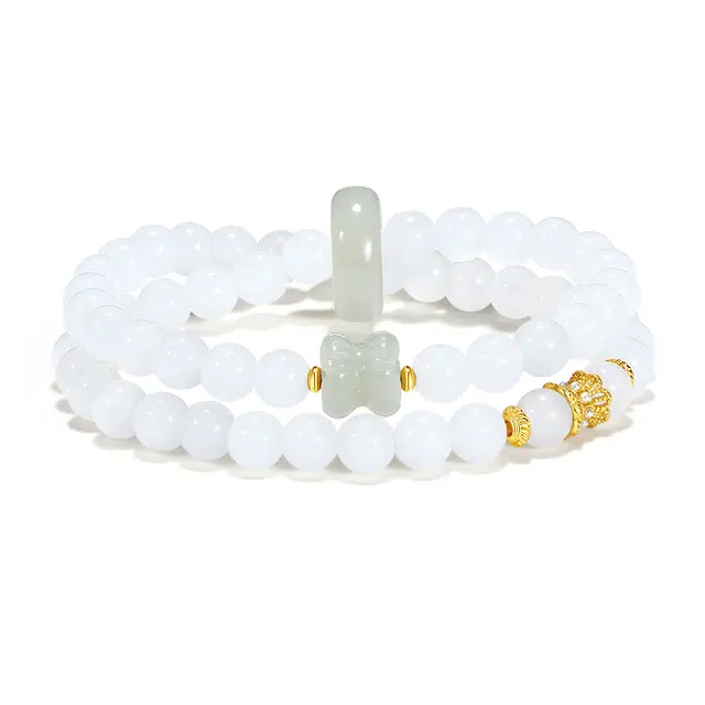 普陀山文创 流光新中式净心如意悦已悦心显白气质转运时来运转福运绵长好运 玉髓 手串 男女同款情侣款