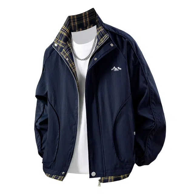 虫小绿 美式时尚经典简约百搭潮流基础纯色简洁宽松个性高级感无性别主义休闲日常青春活力舒适户外防风外套夹克 男女同款