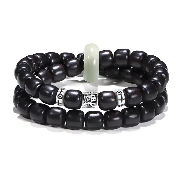 普陀山文创 八方来财国潮木意呈祥财源广进精工雕刻转运独特吸金纳财盘串#好运 黑檀 木作手串 男女同款情侣款