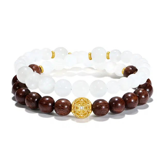 【普陀山官方已过香】 普陀山文创 复古典雅禅意 时来运转  天赐鸿福 运气爆棚 吉祥如意 金丝檀木 手串 男女同款情侣款