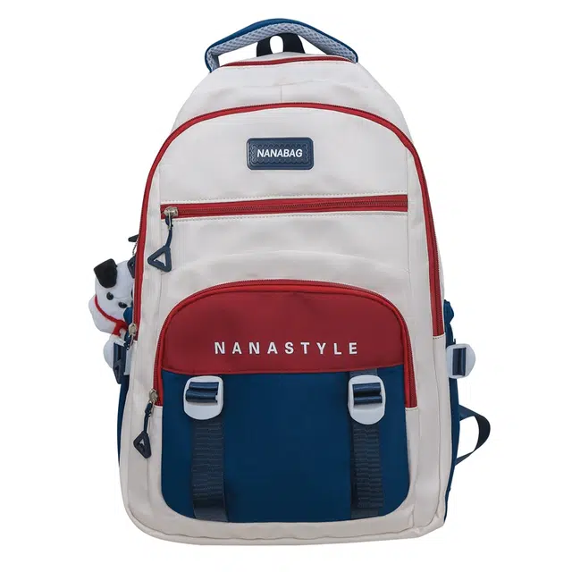 蔻蒂熊 大容量撞色拼接中学生书休闲背包时尚多用途 涤纶 双肩包 常规 青少年 白配红蓝  /  白配黄蓝  /  粉色 /   黑色  /  紫色