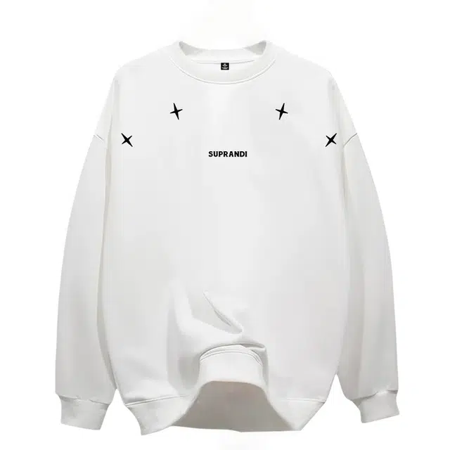 半空山 纯色简约基础款潮流字母印花百搭宽松圆领套头卫衣 男女同款