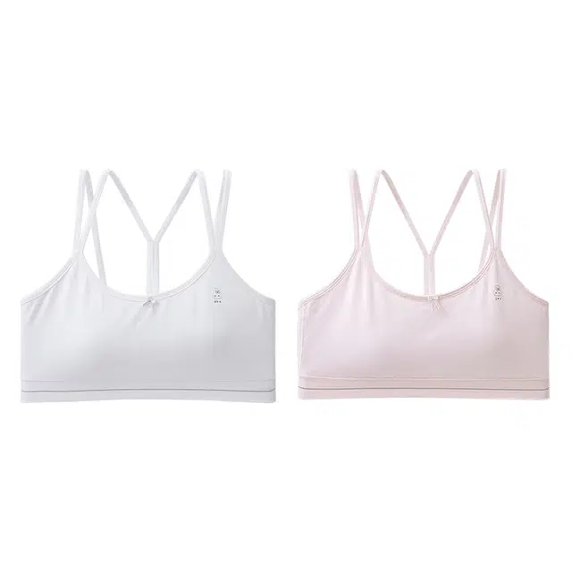 健将 透气吸汗聚拢有型防下垂亲肤柔软无痕舒适侧收副乳俏皮可爱青春期美背时尚百搭日常无钢圈可调节肩带文胸 女款