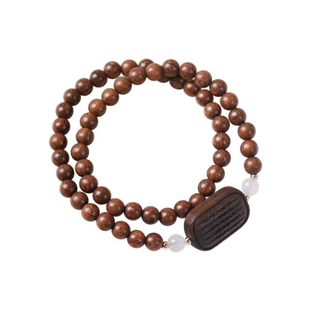 芳缘小傅 梵文转运珠 文玩佛牌平安国潮新中式穿搭 通勤叠戴百搭#好运 金丝檀木 手串 男女同款情侣款