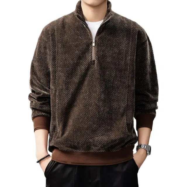 贵色 百搭重磅立领高街潮牌简约宽松长袖卫衣 男女同款