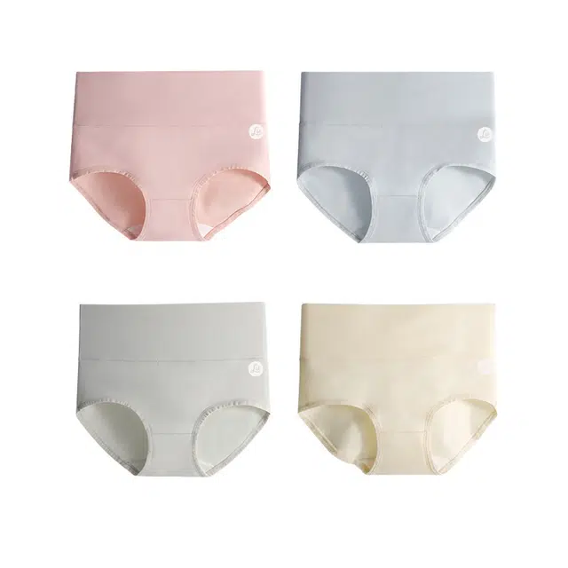 潞优野 优雅少女系列女中腰全棉抗菌裆大码妈妈高腰收腹舒适秋季三角内裤 女款