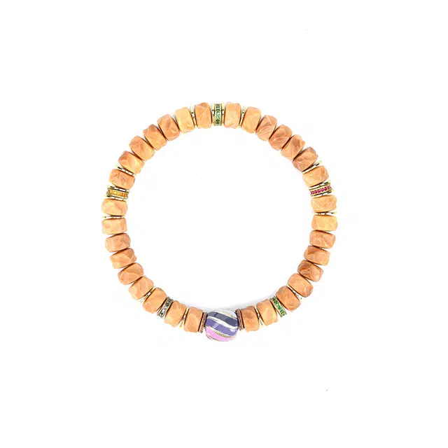 天纵 经典创意设计款式百搭高端转运招财时尚精致七彩珠好运文玩珠串 菩提根 手串 男女同款情侣款