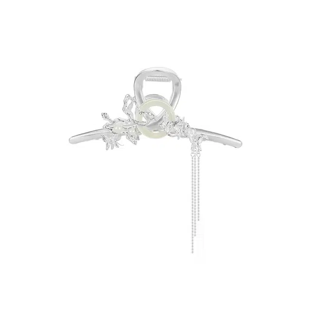 秦福炫 蝶舞翩跹抓夹原创设计精致时尚简约高级感发量多后脑勺盘发鲨鱼夹发饰 合金 发夹 女款